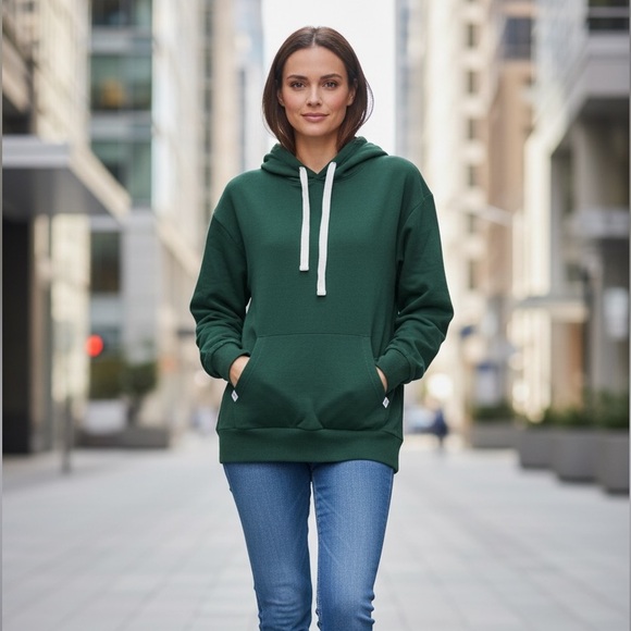 #520 Kangol Forest Green Women's Hoodie - Picture 2 of 11